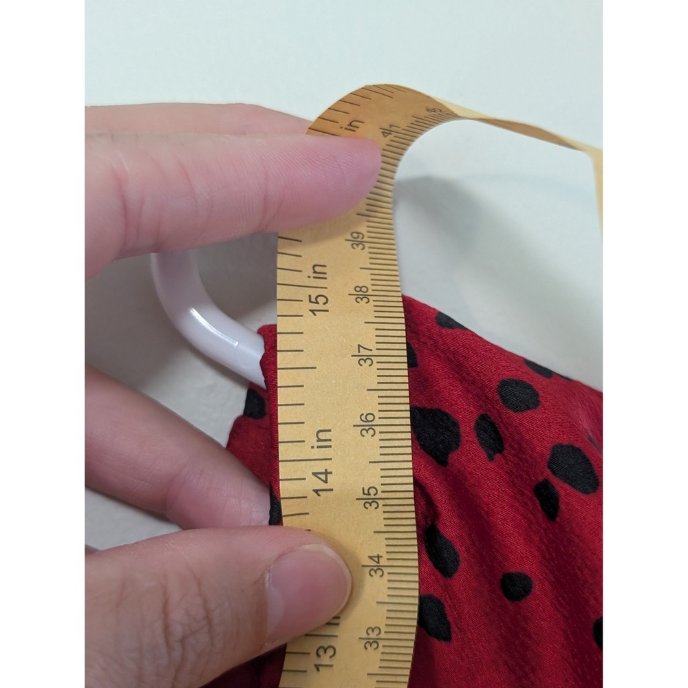 Nasty Gal Red Polka Dot Crop Top Puff Sleeve Blouse Size 8 Grunge Festival - Picture 5 of 6